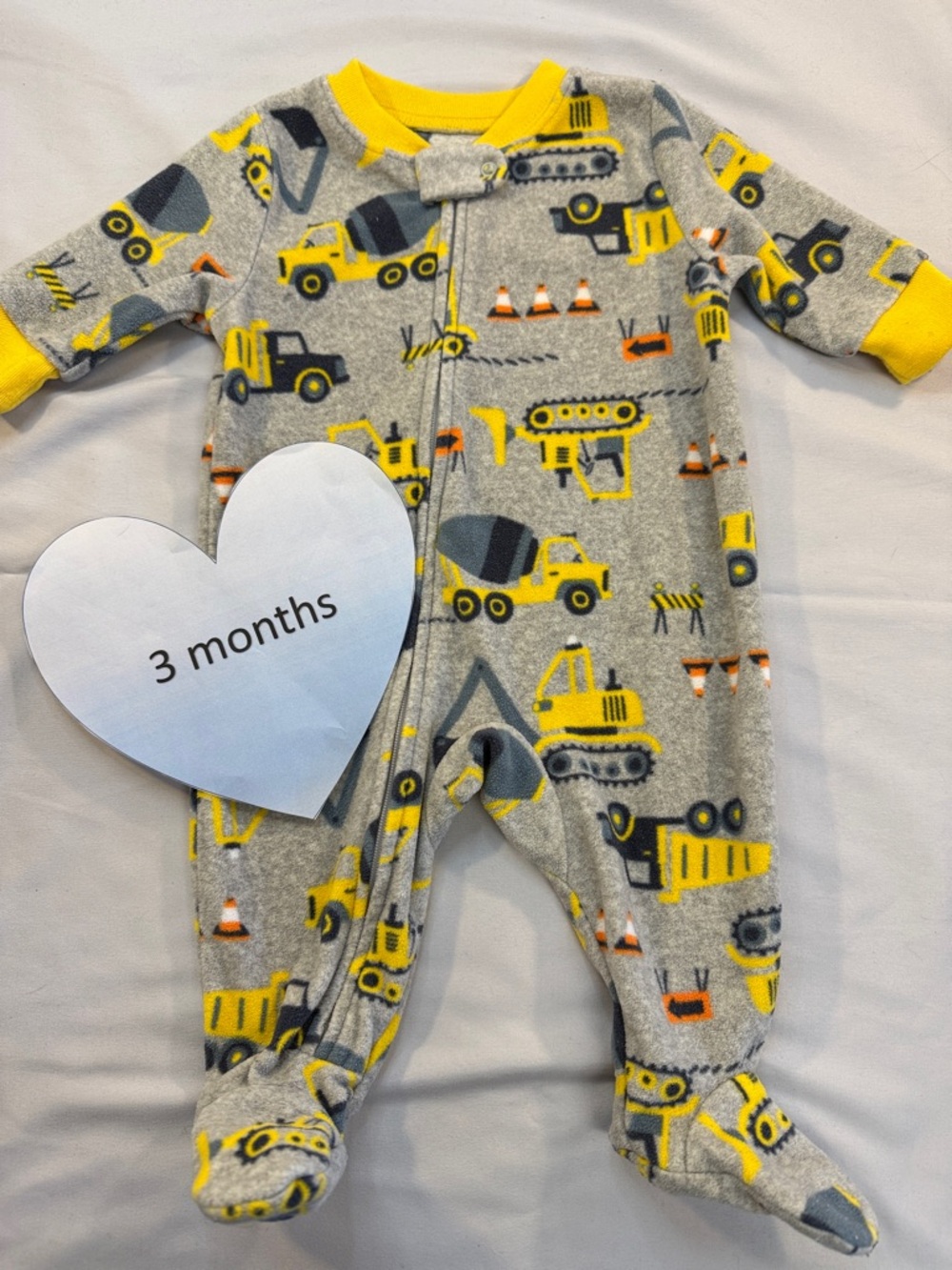 Carter's - Fleece Yellow and Grey Baby Onesie Sleeper